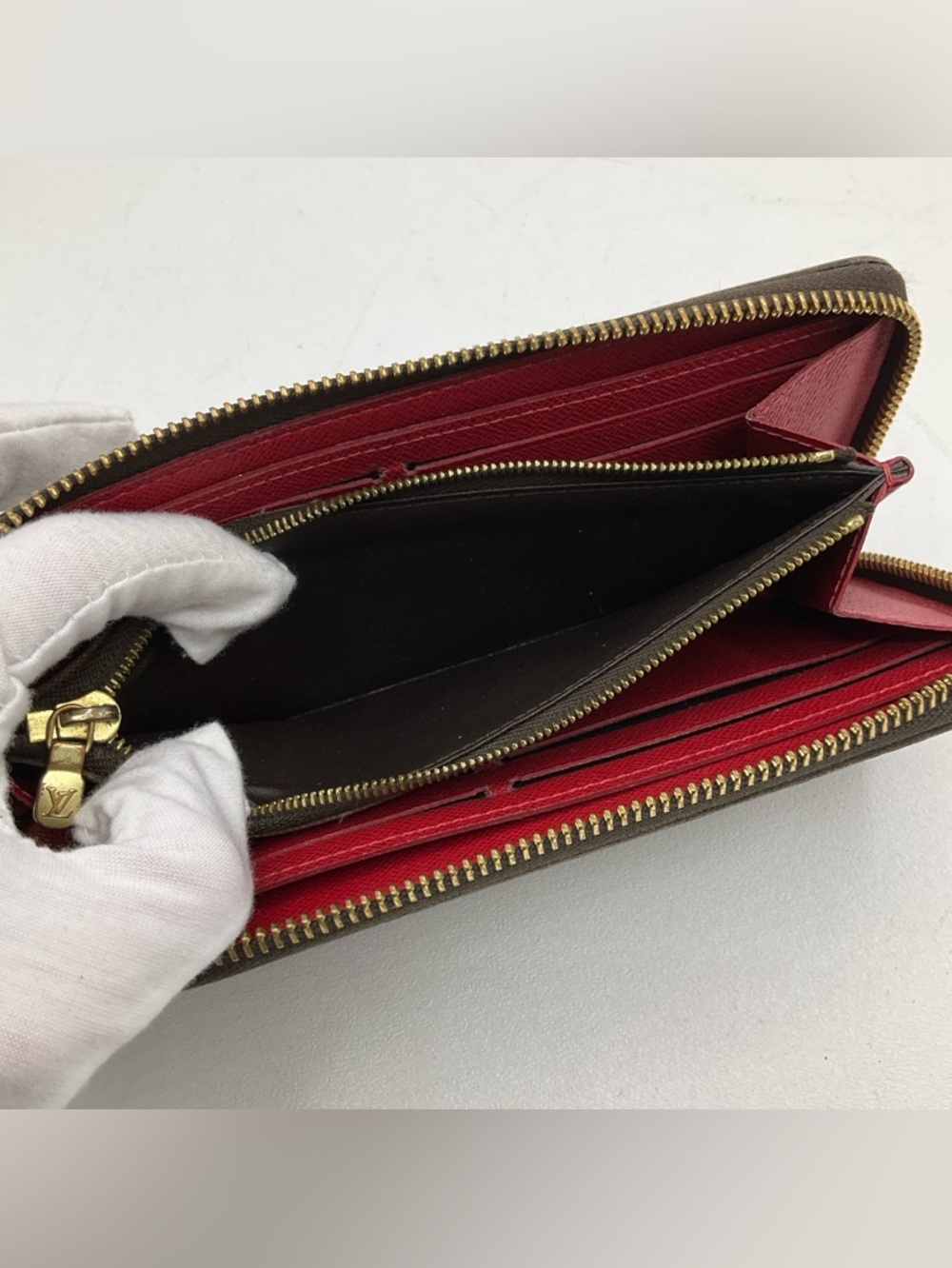 Louis Vuitton Damier Ebene Clemence Brown Zip Around Wallet - Picture 14 of 16